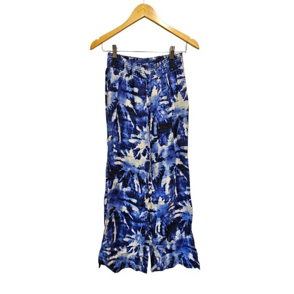 TOMMY BAHAMA Linen Pants Wide‎ Leg MEDIUM Blue White Tie Dye - Picture 4 of 5